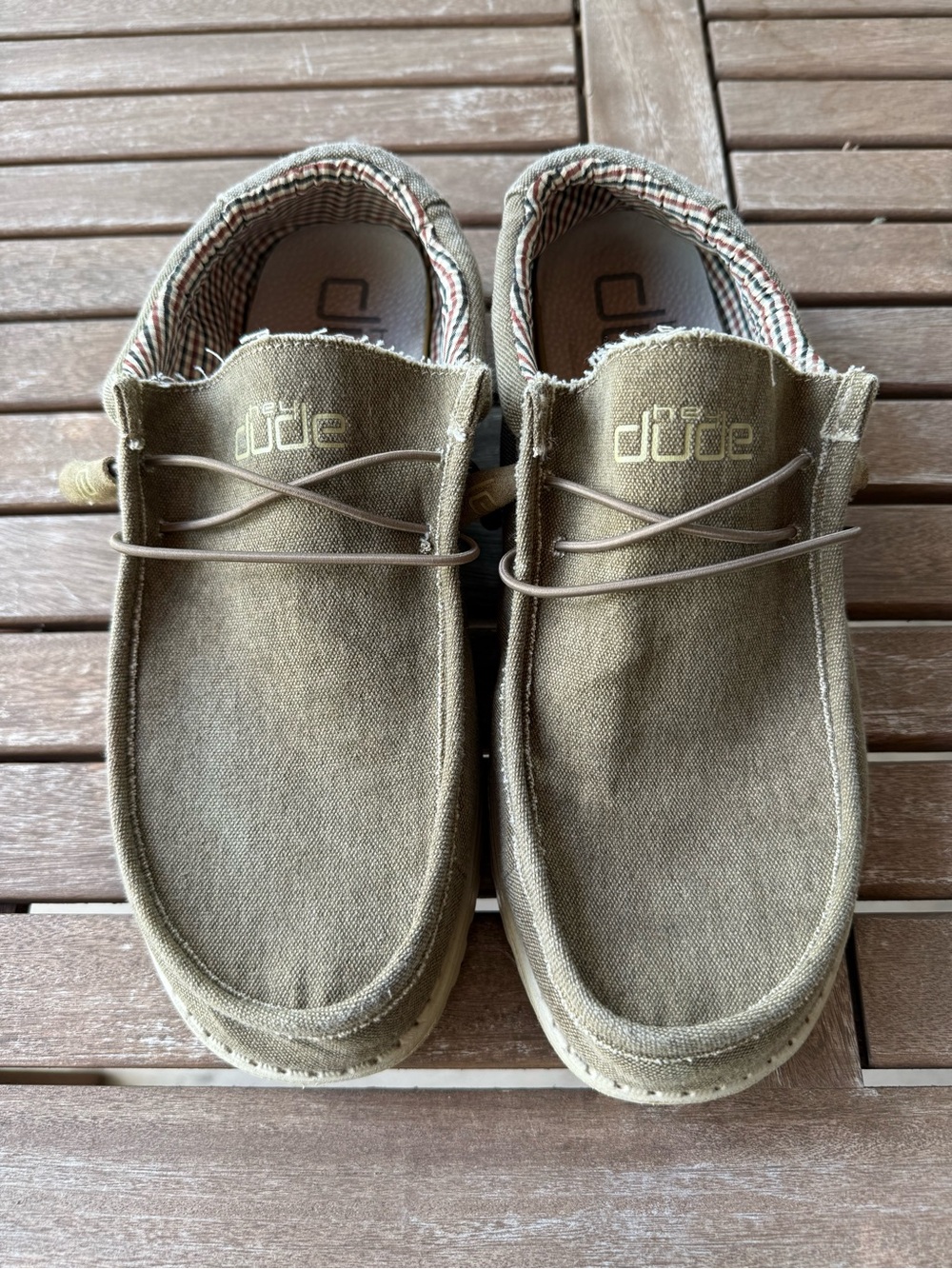 Hey Dude Lightweight Slip-On Loafers in Olive Green Canvas